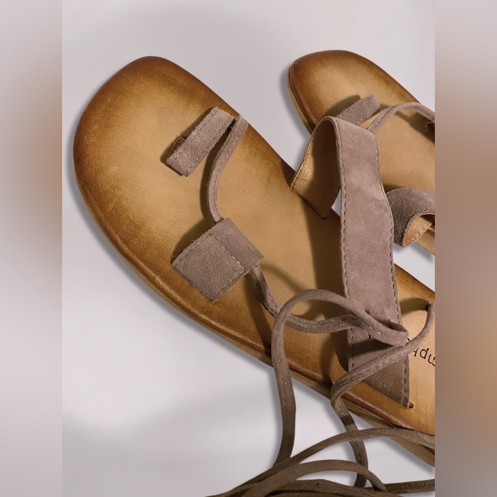 Jeffrey Campbell Vista Gladiator Suede Wrap Sandal Tan - Picture 7 of 9
